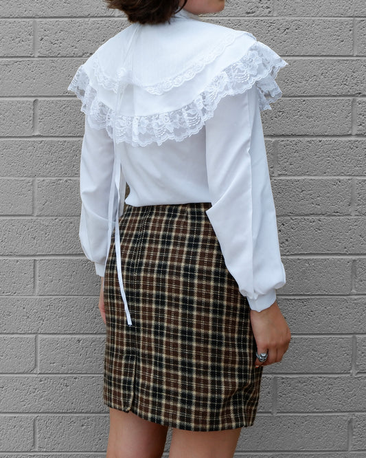 K-Bar White Ruffle Western Shirt