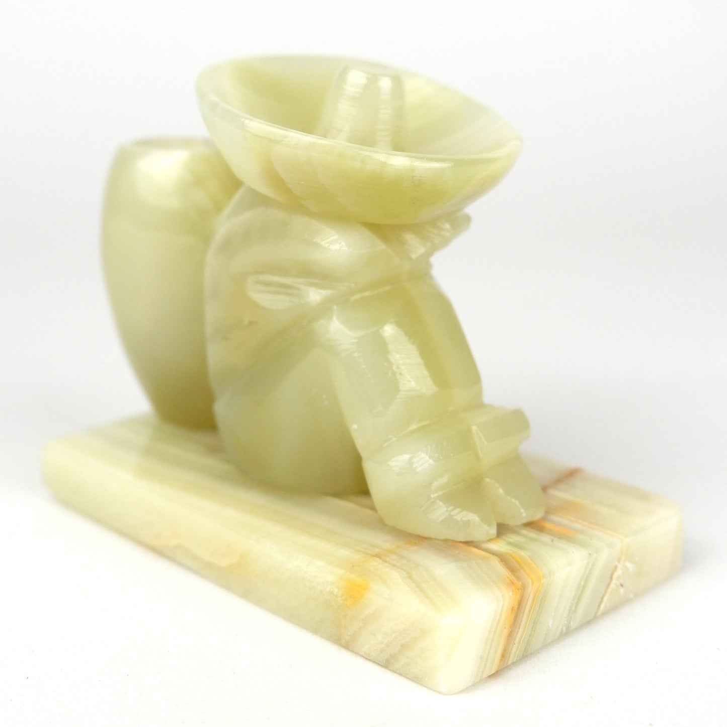 Carved Onyx Stone Siesta Man Toothpick Holder