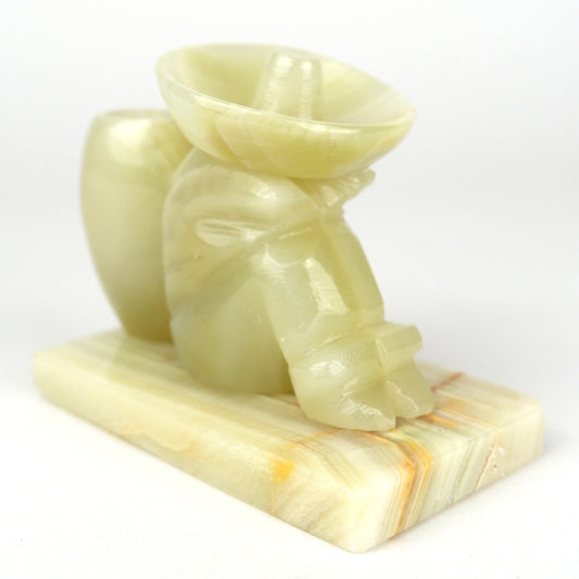 Carved Onyx Stone Siesta Man Toothpick Holder